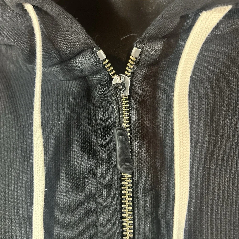 Polo Ralph Lauren Black Zip Up Hoodie Size XL Sweatshirt Jacket Waffle Hood